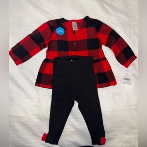 Red and Black Plaid Baby Outfit